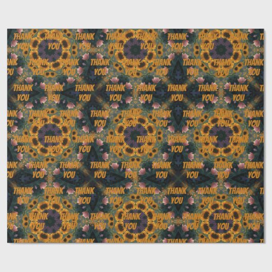 Zonnebloem dank u inpakpapier (Vlak)