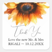 Zonnebloem Dank u Stickers (Voorkant)