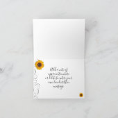 Zonnebloem Dankkaart Kaart (Binnen)