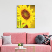 Zonnebloem dicht canvas afdruk (Insitu (Woonkamer))