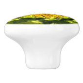 Zonnebloem dicht keramische knop (Zijkant)