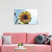 Zonnebloem Digitale Moderne Kunst Canvas Afdruk (Insitu (Woonkamer))