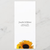 Zonnebloem Dinner Party Menu (Achterkant)