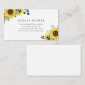 Zonnebloem Display Baby shower insert kaart (Voorkant / Achterkant)