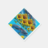 Zonnebloem Dolfijn Papieren servetten (Hoek)