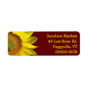 Zonnebloem Donkerrood Slank Retouradres Etiket