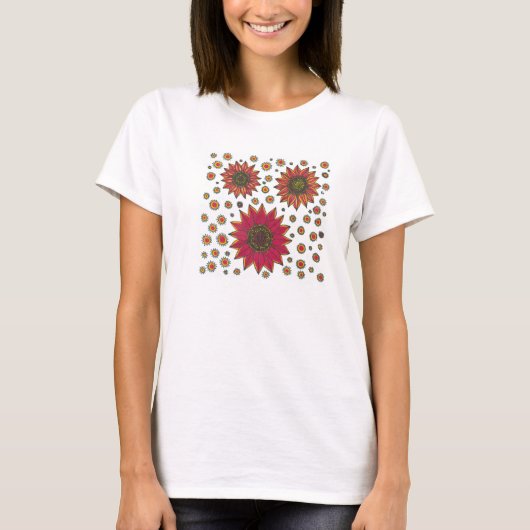 Zonnebloem Doodle T-shirt (Voorkant)