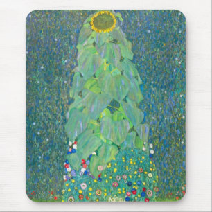 Zonnebloem door Klimt,  bloemen Art Nouveau Muismat