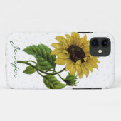 Zonnebloem & douanenaam Case-Mate iPhone Case (Achterkant (horizontaal))