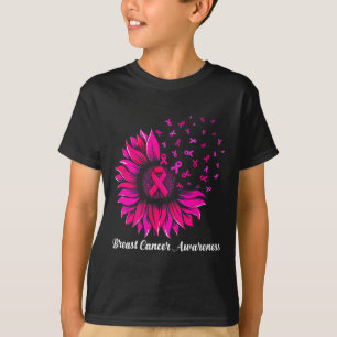Zonnebloem Draag Roze borstkankerbewustzijn Vrouwe T-shirt