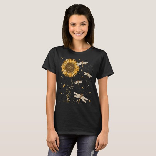 Zonnebloem Dragonfly verkiest een groeidemper te v T-shirt (Voorkant volledig)