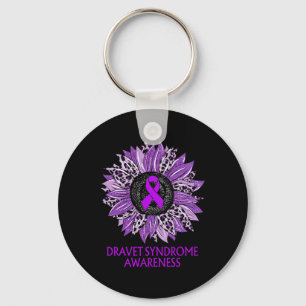 Zonnebloem Dravet Syndrome Awareness Paarse Lint Sleutelhanger