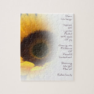Zonnebloem Dream Poem Puzzle met tin Legpuzzel