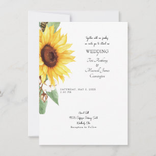 Zonnebloem Eenvoudig samen met onze families Invit Kaart