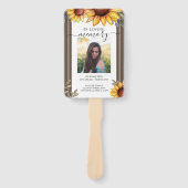 Zonnebloem Eenvoudige Foto Begrafenisprogramma Handwaaier (Voorkant)