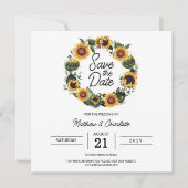 Zonnebloem Eenvoudige Moderne Bruiloft Save The Date (Voorkant)