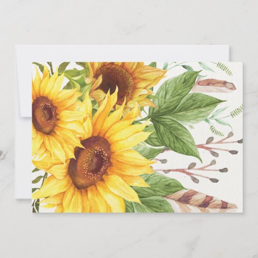 Zonnebloem Eerste 1e verjaardag Gele zomer Floral Kaart (Achterkant)