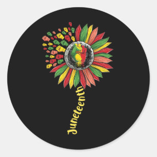 Zonnebloem Eerste Junetetiende Black History Afrik Ronde Sticker