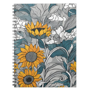 Zonnebloem Elegance Notitieboek – Artistic Floral