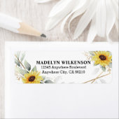 Zonnebloem Elegant Rustic Geometric Gold Wedding Etiket (Insitu)