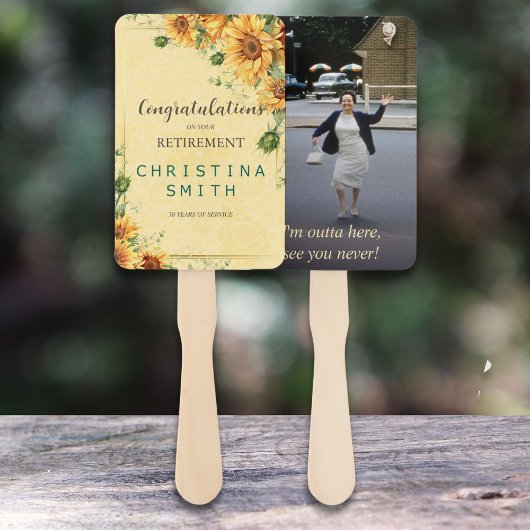 Zonnebloem Elegant Waterverf Pensioen Partij Handwaaier