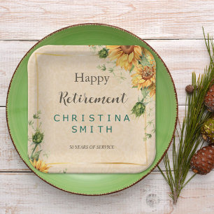  Zonnebloem Elegant Zomer Pensioen Partij Papieren Bordje