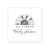 Zonnebloem ElegantBibliotheek Boek Ex Libris Rubberstempel (Afrduk)