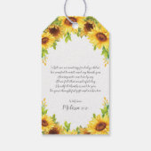 Zonnebloem Elephant Baby shower Hartelijk dank Cadeaulabel (Achterkant)