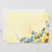 Zonnebloem Elephant Blue Rozen Greenery Baby showe Kaart (Achterkant)