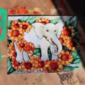 Zonnebloem Elephant Poster