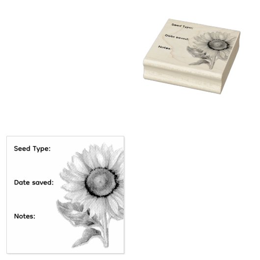 Zonnebloem elke zaad saver 	rubberstempel (Gestempeld)