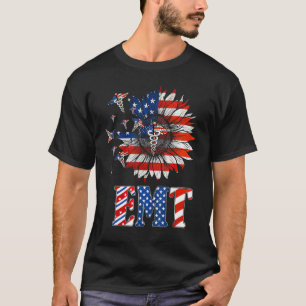 Zonnebloem Emt Verpleegster Stethoscoop Amerikaans T-shirt