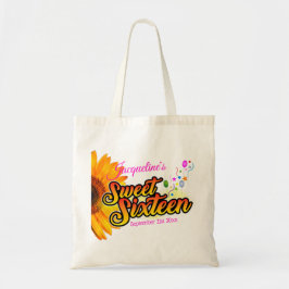 Zonnebloem en ballonnen op witte zweet-zestien tote bag