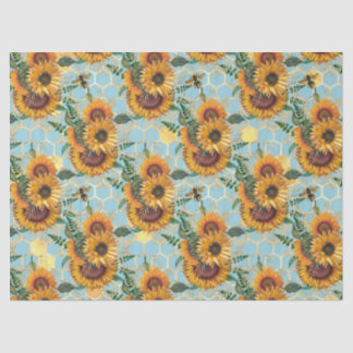 Zonnebloem en Bij Serie Design Veertien Tissuepapier