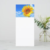 Zonnebloem en bijen in het menu Blue Sky Summer (Staand voorkant)