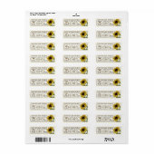 Zonnebloem en bijenhoning Label Dashed Border (Full Sheet)