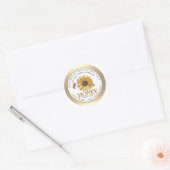Zonnebloem en bijenhoning Label Gold Border (Envelop)