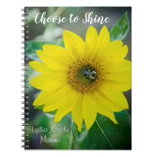Zonnebloem en bijenlaptop (kies voor een Shine) Notitieboek