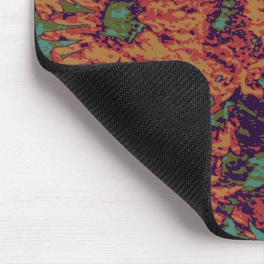 Zonnebloem en bladkamouflage op muismat (Hoek)