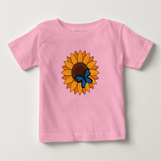 Zonnebloem en blauwe vlinder (Voorkant)