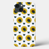 Zonnebloem en blauwe vlinder