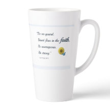 Zonnebloem en Blauwe Vlinder Schrift Latte Mok