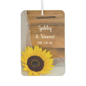 Zonnebloem en bruid-Veil, land bruiloft Favor Luchtverfrisser (Voorkant)