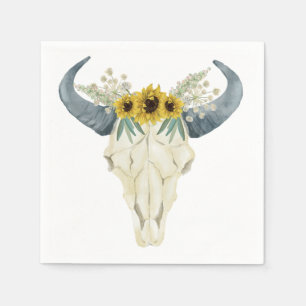 Zonnebloem en Bull Skull Servetten