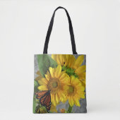Zonnebloem en Canvas tas van Monarch-Butterfly (Voorkant)