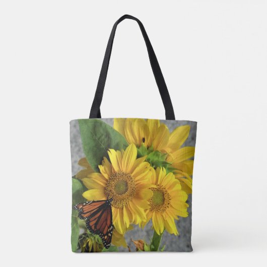 Zonnebloem en Canvas tas van Monarch-Butterfly (Achterkant)