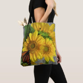 Zonnebloem en Canvas tas van Monarch-Butterfly (Dichtbij)