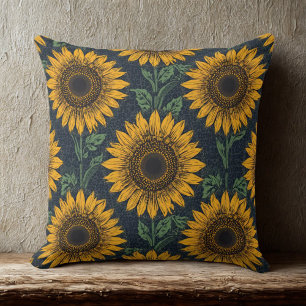 Zonnebloem en Cheetah Print Patroon Kussen
