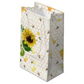 Zonnebloem en design voor bijen Zes kleine cadeaut Klein Cadeauzakje (Achterkant Gekanteld)