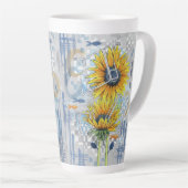Zonnebloem en dromen Grote latte Mok (Rechterhoek)